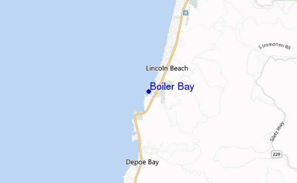 mapa de localização de Boiler Bay