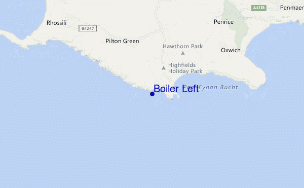 mapa de localização de Boiler Left