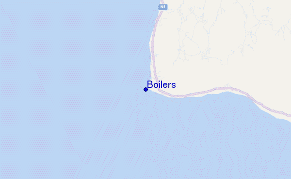 mapa de localização de Boilers