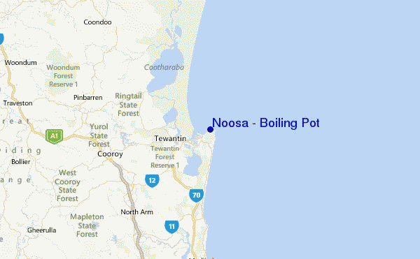 Noosa - Boiling Pot Location Map