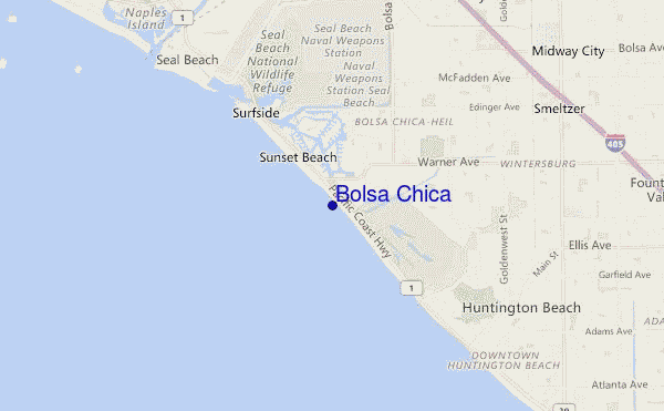mapa de localização de Bolsa Chica