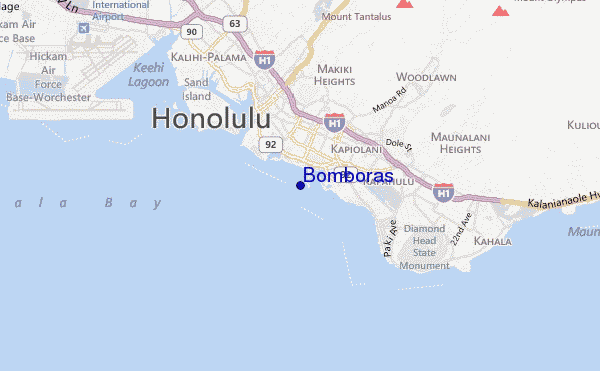 mapa de localização de Bomboras
