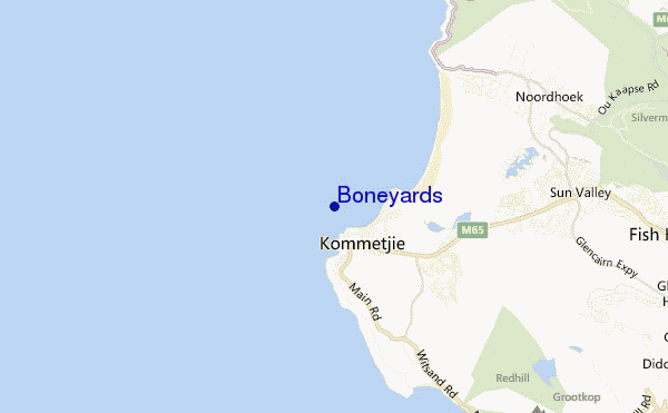 mapa de localização de Boneyards