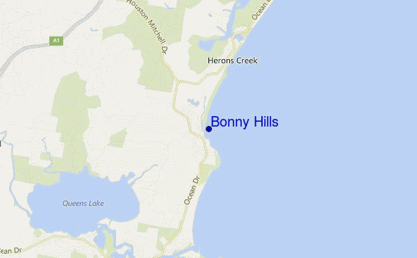 mapa de localização de Bonny Hills