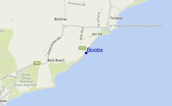 mapa de localização de Boobs