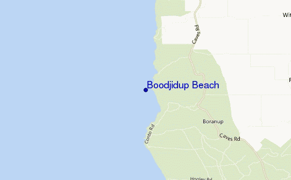 mapa de localização de Boodjidup Beach