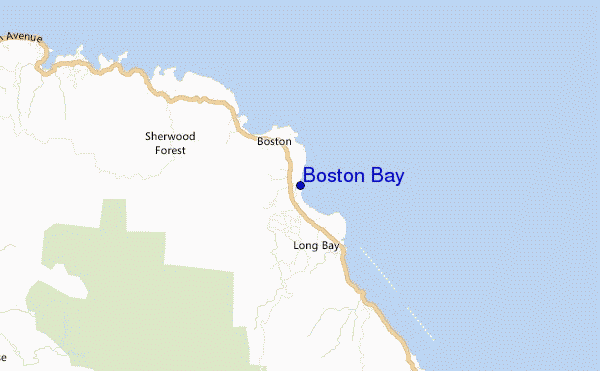 mapa de localização de Boston Bay