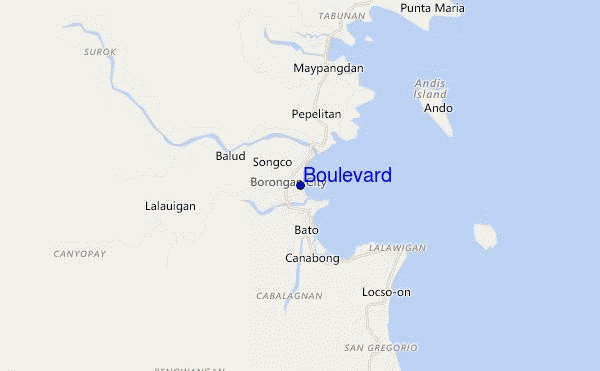 mapa de localização de Boulevard