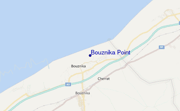 mapa de localização de Bouznika Point