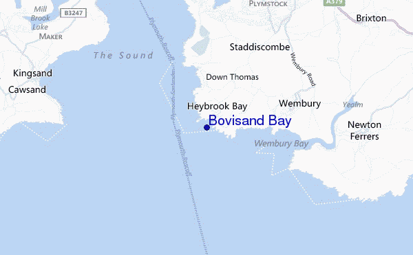 mapa de localização de Bovisand Bay