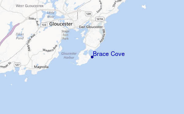 mapa de localização de Brace Cove