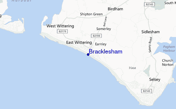mapa de localização de Bracklesham