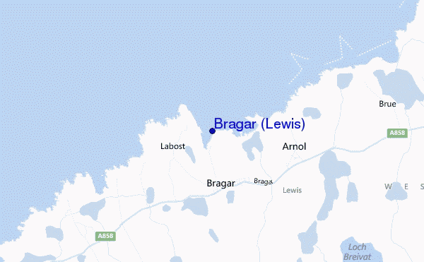 mapa de localização de Bragar (Lewis)