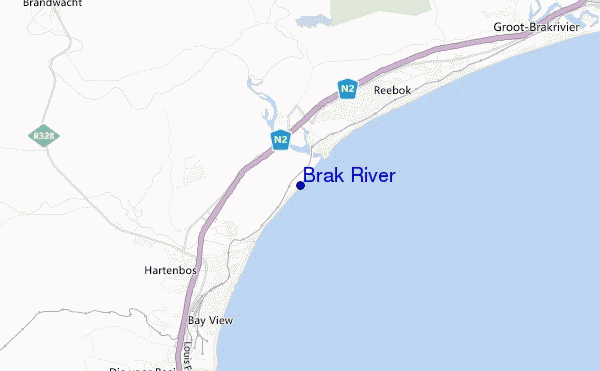 mapa de localização de Brak River