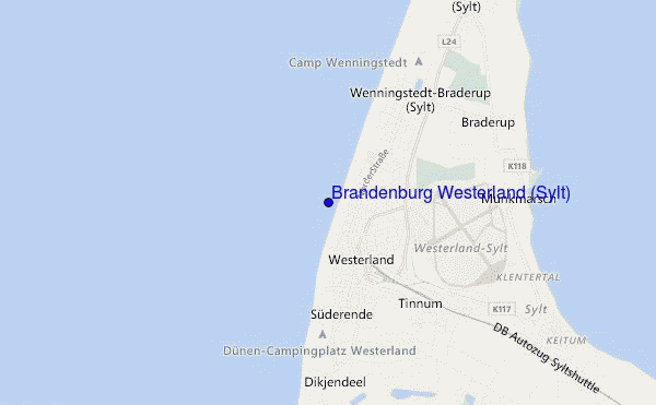 mapa de localização de Brandenburg Westerland (Sylt)