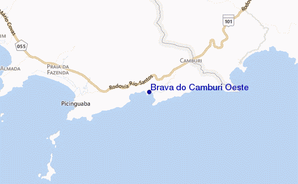 mapa de localização de Brava do Camburi Oeste