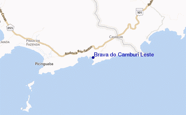 mapa de localização de Brava do Camburi Leste