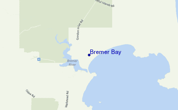 mapa de localização de Bremer Bay