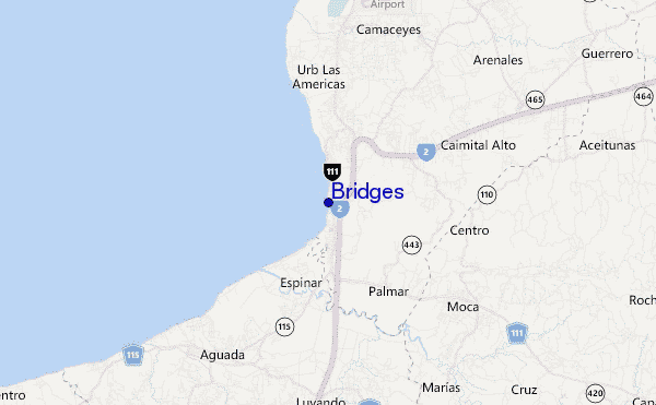 mapa de localização de Bridges