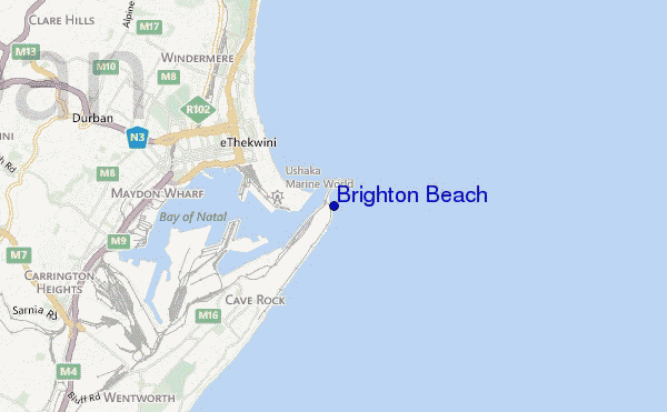 mapa de localização de Brighton Beach