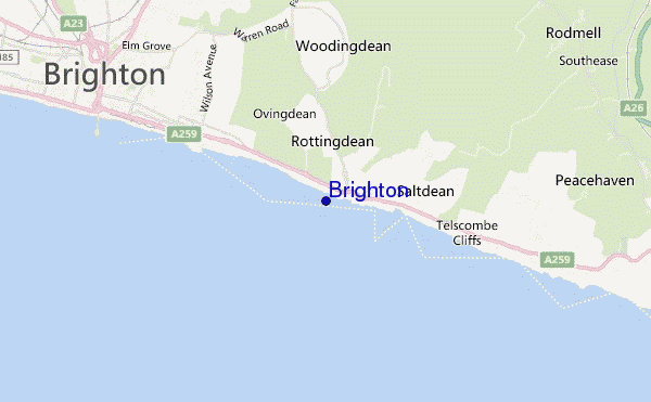 mapa de localização de Brighton