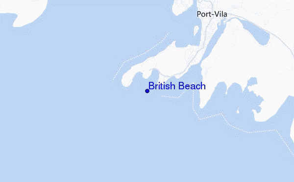 mapa de localização de British Beach
