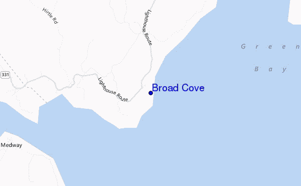 mapa de localização de Broad Cove
