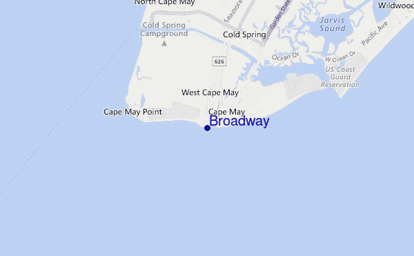 mapa de localização de Broadway