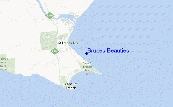 mapa de localização de Bruces Beauties