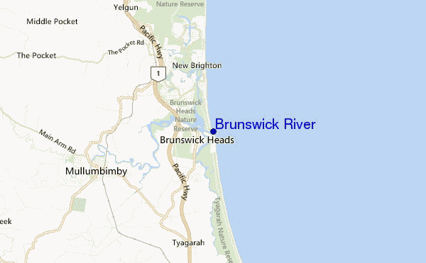 mapa de localização de Brunswick River