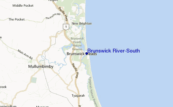mapa de localização de Brunswick River-South