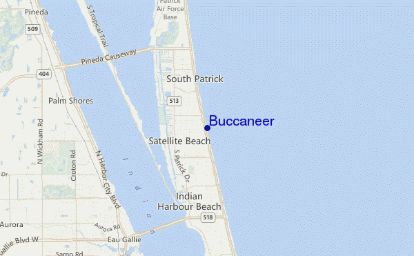mapa de localização de Buccaneer