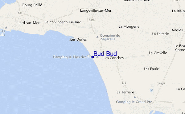 mapa de localização de Bud Bud