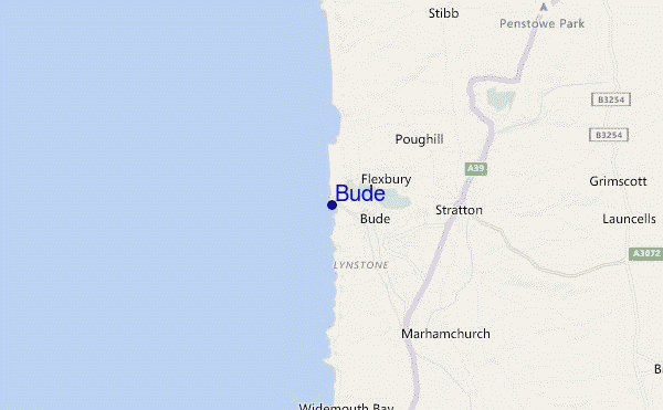 mapa de localização de Bude