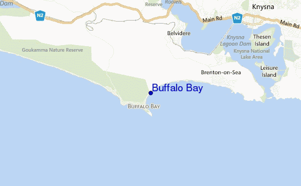 mapa de localização de Buffalo Bay