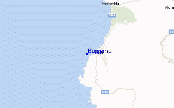 mapa de localização de Buggerru