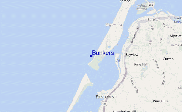 mapa de localização de Bunkers