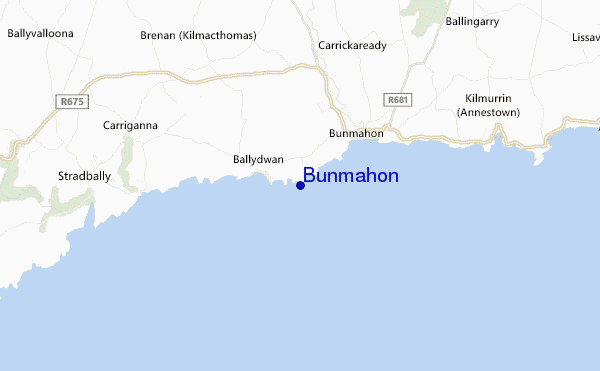 mapa de localização de Bunmahon