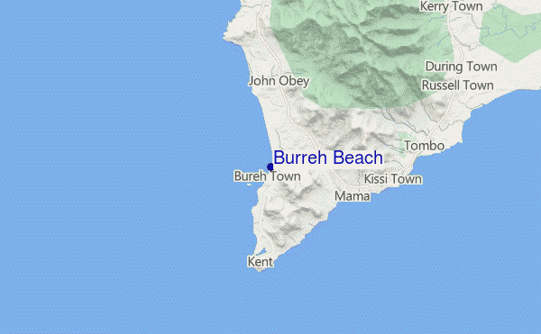 mapa de localização de Burreh Beach