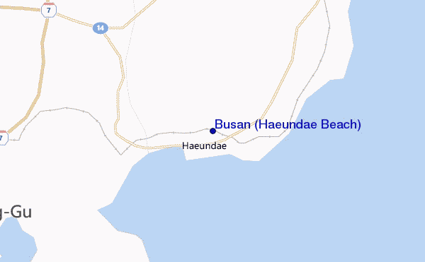 mapa de localização de Busan (Haeundae Beach)