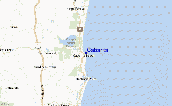 mapa de localização de Cabarita