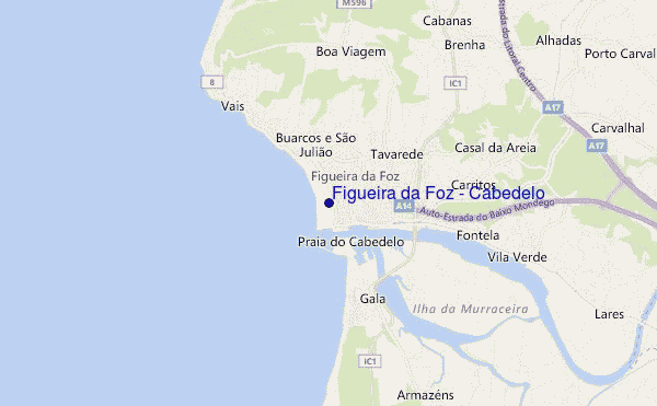 mapa de localização de Figueira da Foz - Cabedelo