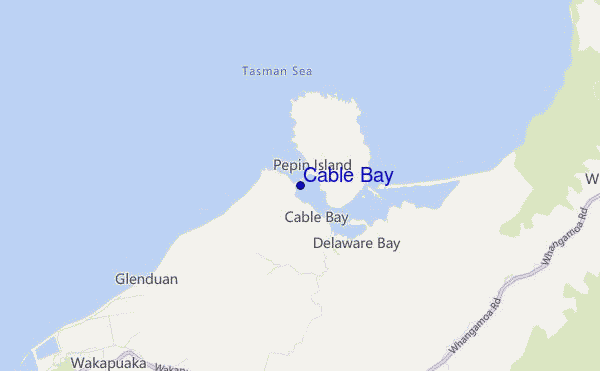 mapa de localização de Cable Bay