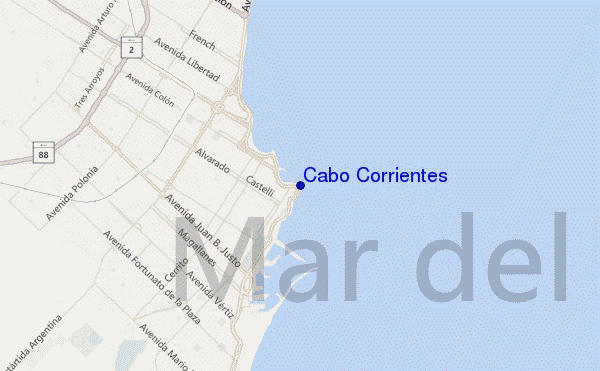 mapa de localização de Cabo Corrientes