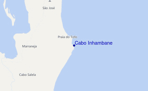 mapa de localização de Cabo Inhambane
