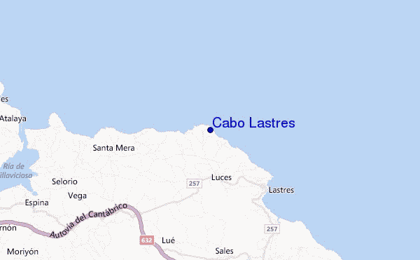 mapa de localização de Cabo Lastres