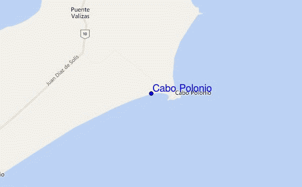 mapa de localização de Cabo Polonio