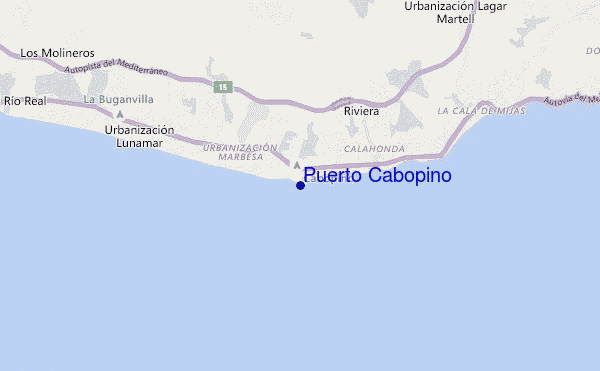 mapa de localização de Puerto Cabopino