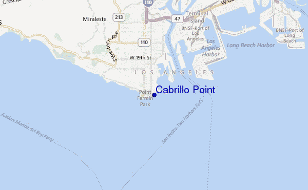 mapa de localização de Cabrillo Point