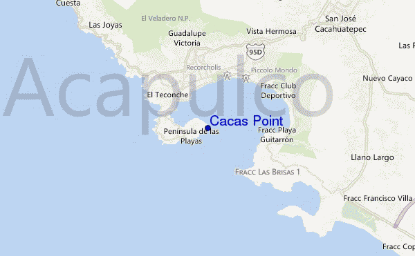 mapa de localização de Cacas Point